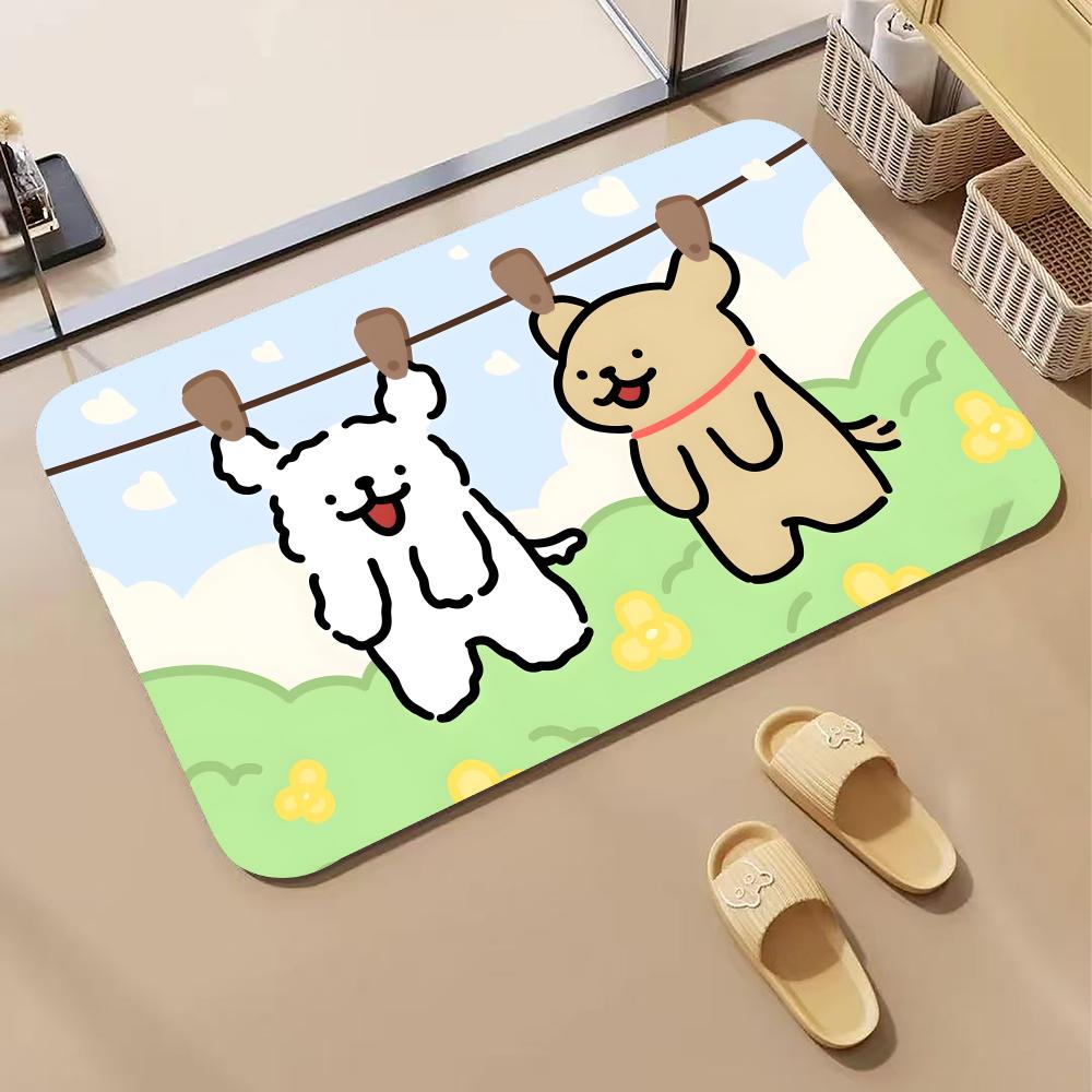 Quick Dry Diatomite Bath Mat - Anime L-LINE FRIENDS Köpek Yavrusu Yer