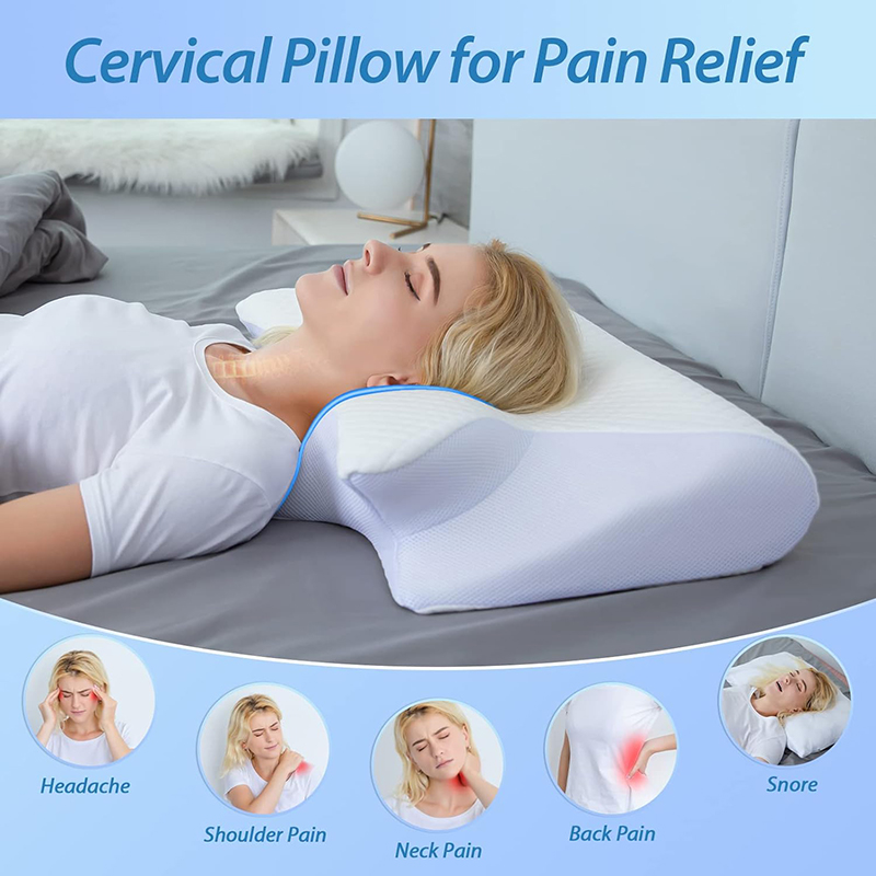 Memory Foam Orthopedic Pillow Neck Pain - Yeni Hafızalı Köpük Boyun Yastığı 2'si