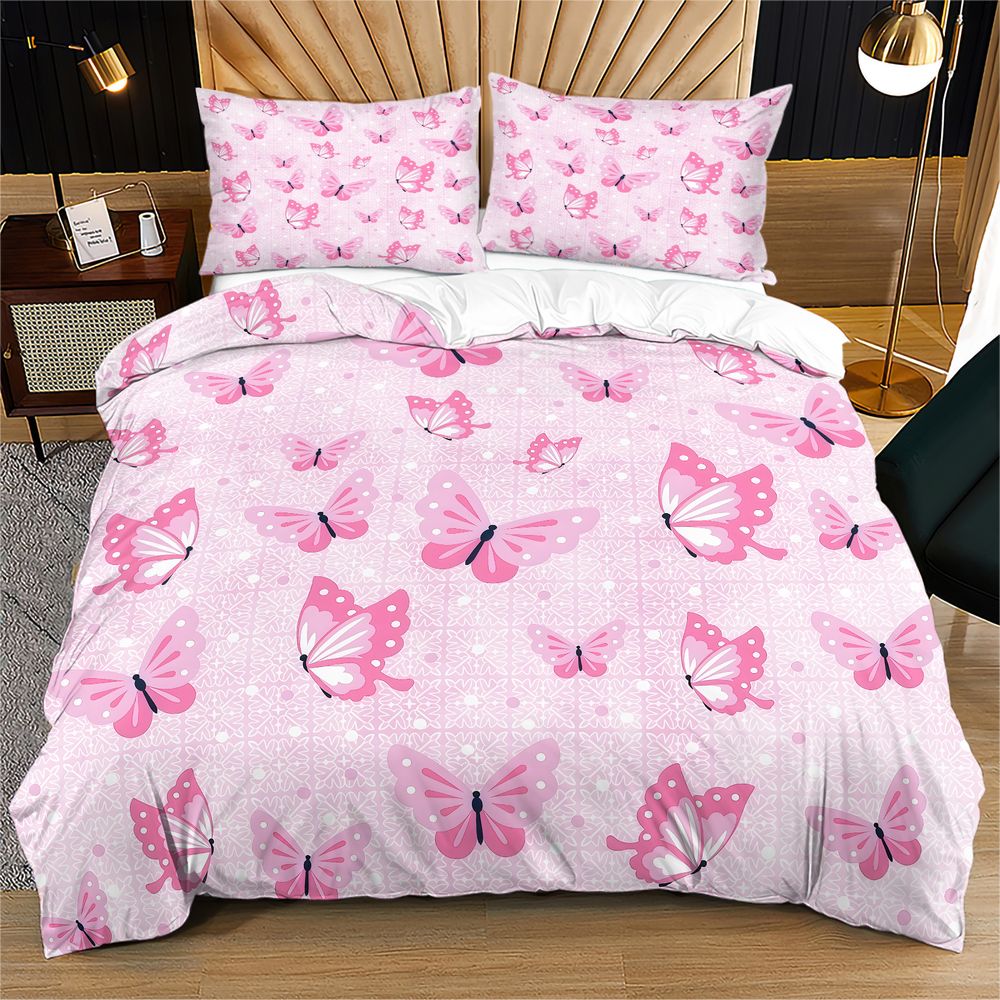 Aesthetic Floral Duvet Cover - Kelebek Nevresim Takımı Estetik Çiçekli Yatak
