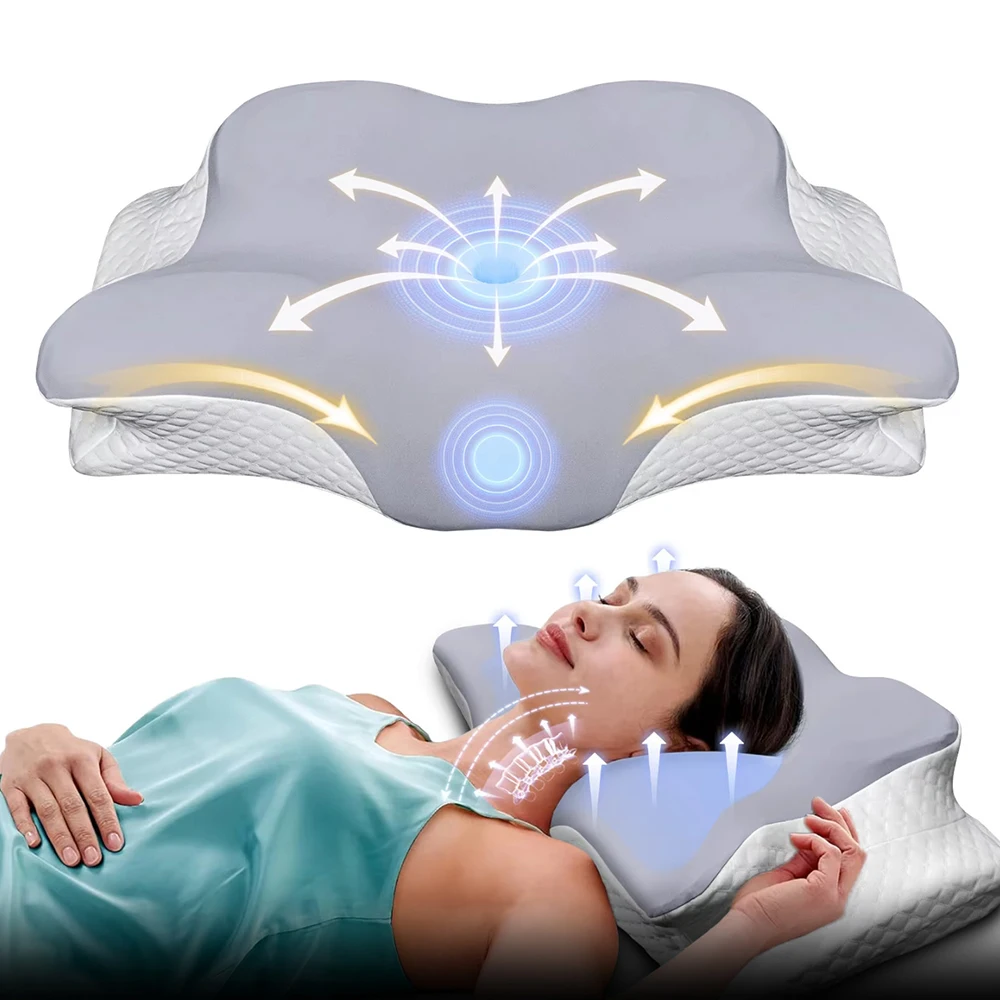 Memory Foam Orthopedic Pillow Neck Pain - Hafızalı Köpük Yastıklar Kelebek Şeklinde Rahatlatıcı