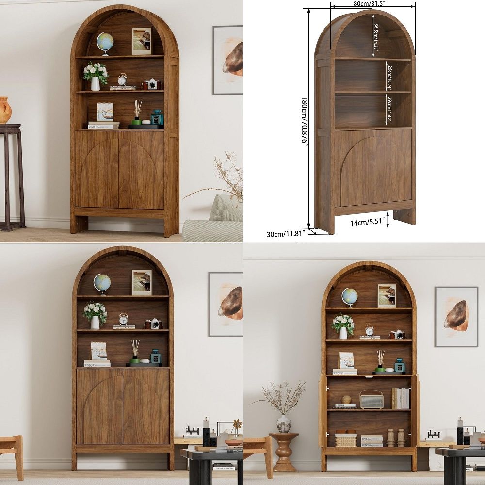 Storage & Organization - Century Kemerli Kapaklı Vitrin, 5 Katlı