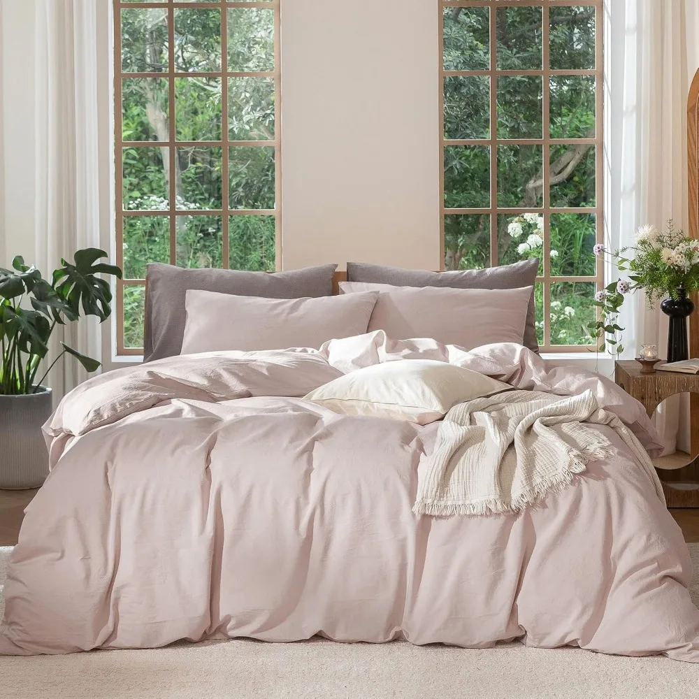 Duvet Cover Sets With Zipper - Yorgan Kılıfı Seti %100 Yıkanmış Pamuk