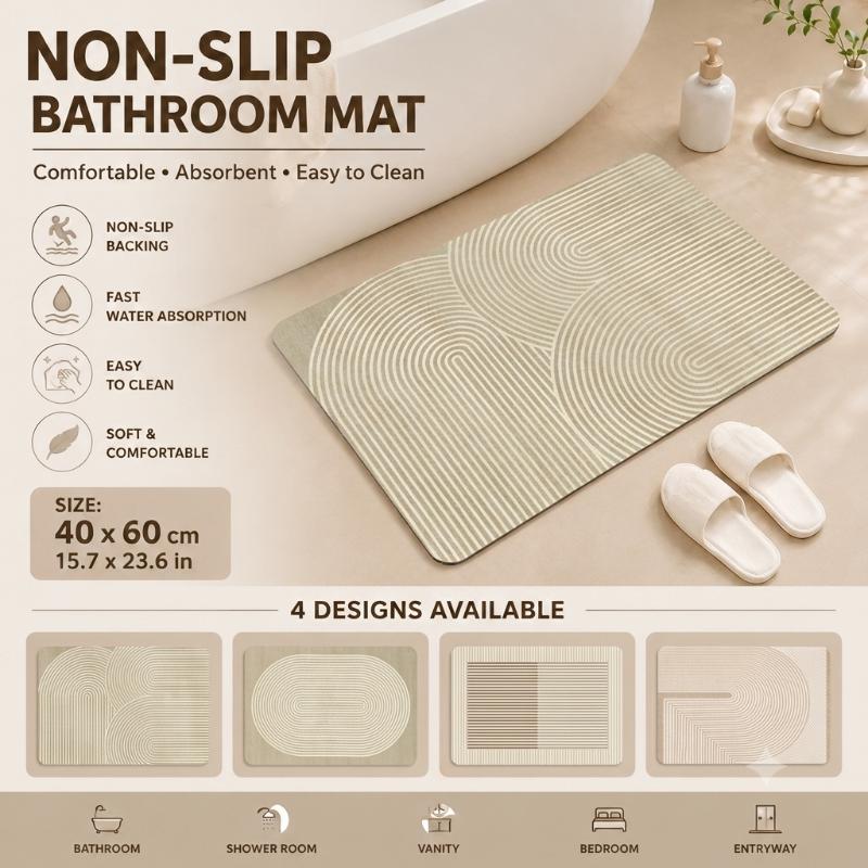 Quick Dry Diatomite Bath Mat - Diatomit Banyo Paspası Hızlı Kuruyan Emici