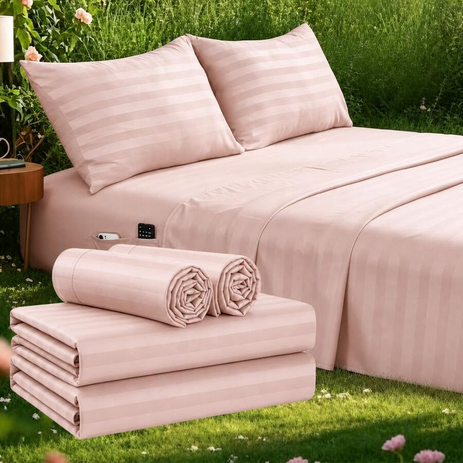 Çizgili Serinletici Çarşaf Set - Fitted Bed Sheets Deep Pocket incelemesi ve fiyatı