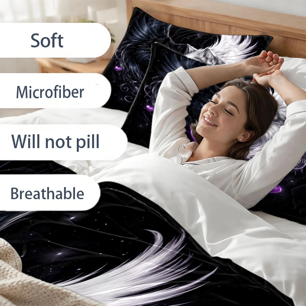 3 Parça Çok Satan Siyah Beyaz  - Duvet Cover Sets With Zipper incelemesi ve fiyatı