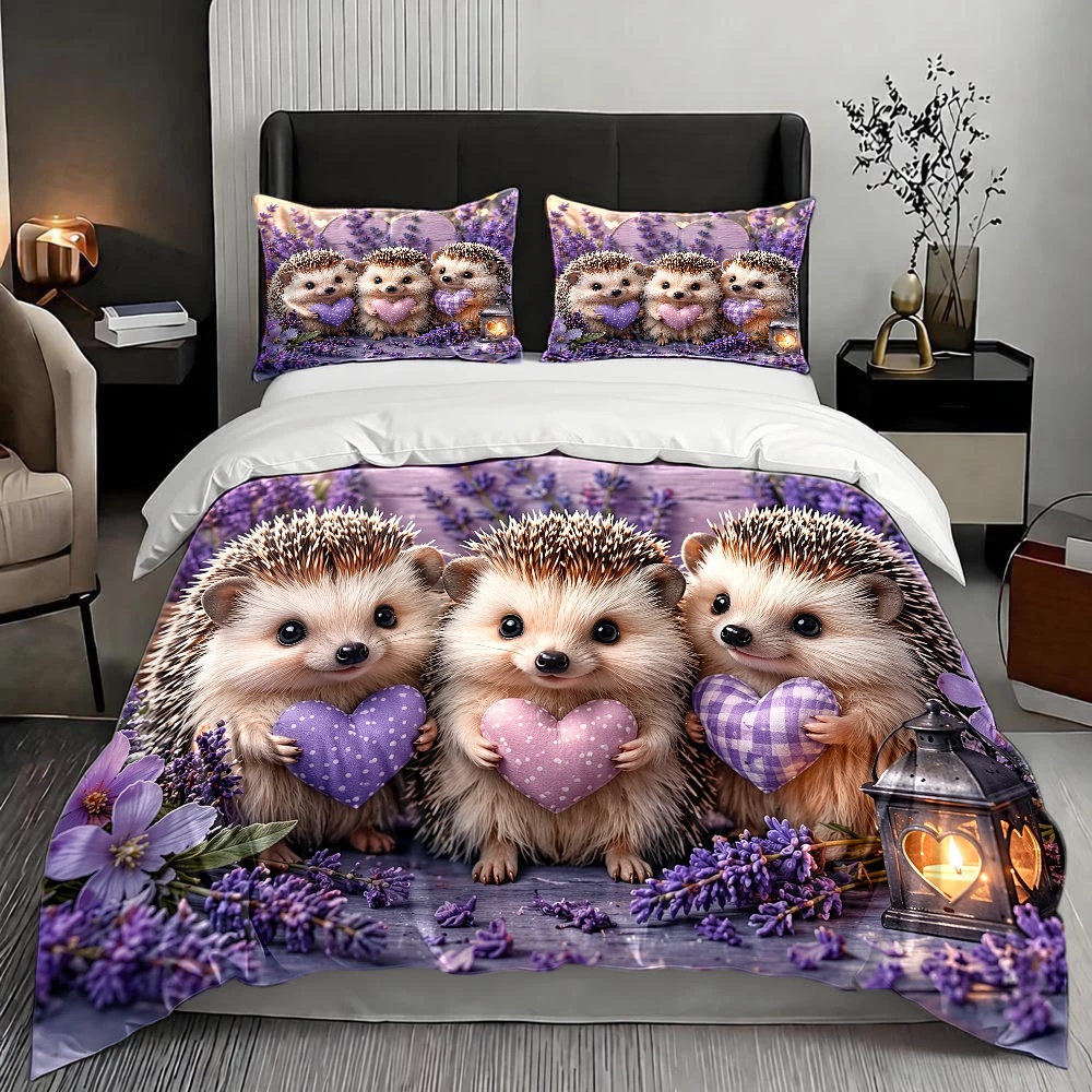 3 Parça Lavanta Kirpi Aşk Tema - Duvet Cover Sets With Zipper incelemesi ve fiyatı