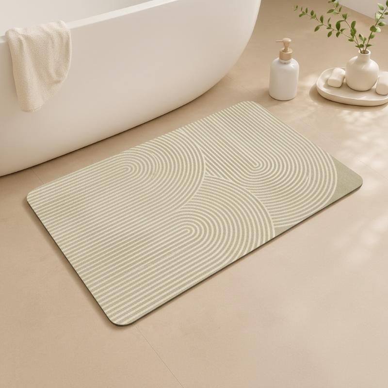 Bej Çizgili Diatomit Banyo Pas - Quick Dry Diatomite Bath Mat incelemesi ve fiyatı