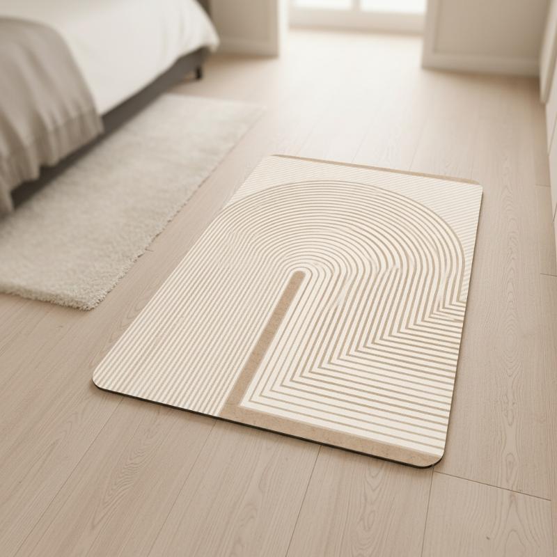 Bej Çizgili Diatomit Banyo Pas - Quick Dry Diatomite Bath Mat incelemesi ve fiyatı