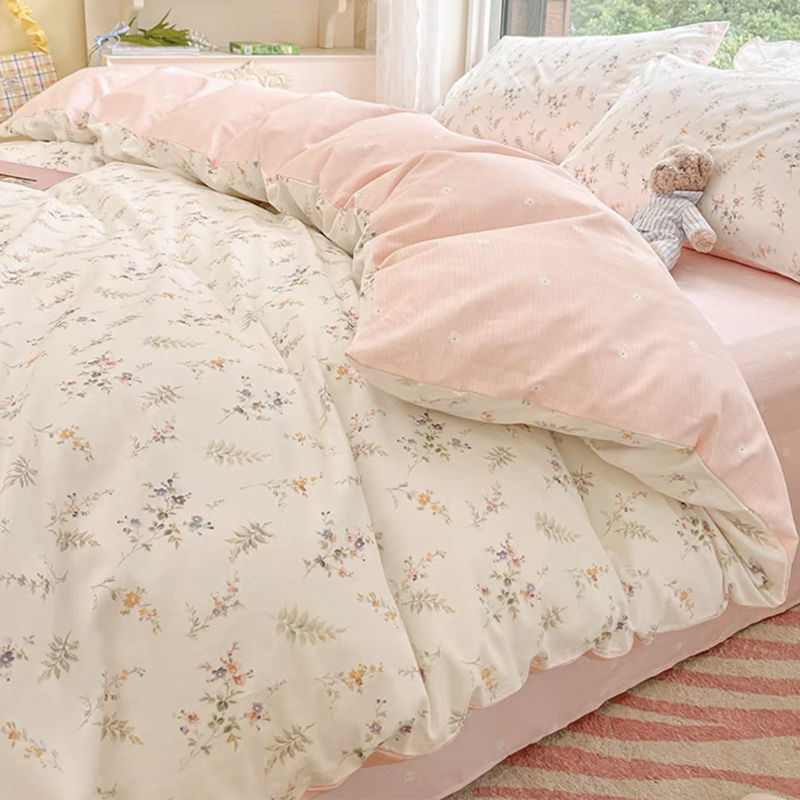 Ins pembe çiçekler nevresim ta - Aesthetic Floral Duvet Cover incelemesi ve fiyatı