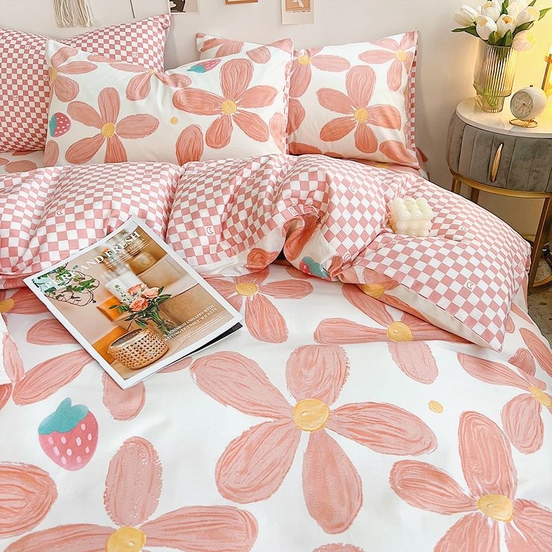 Ins pembe çiçekler nevresim ta - Aesthetic Floral Duvet Cover incelemesi ve fiyatı