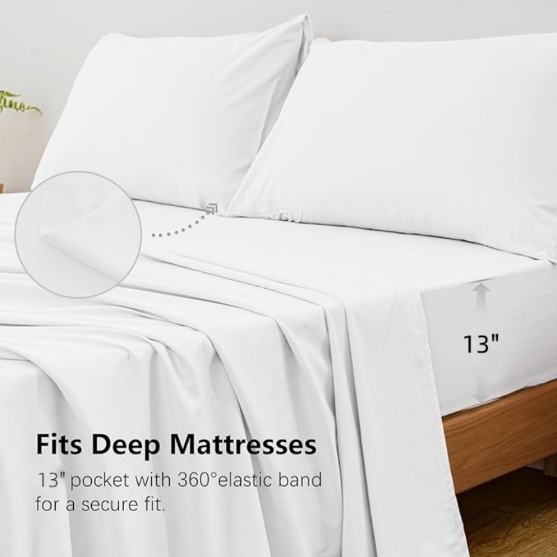 4 Parça King Size Çarşaf Seti  - Fitted Bed Sheets Deep Pocket incelemesi ve fiyatı