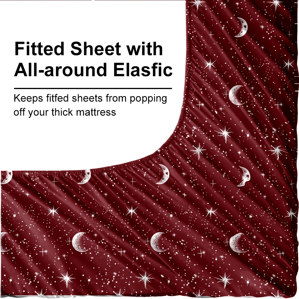 4 Parça Kırmızı Ay ve Yıldız B - Fitted Bed Sheets Deep Pocket incelemesi ve fiyatı