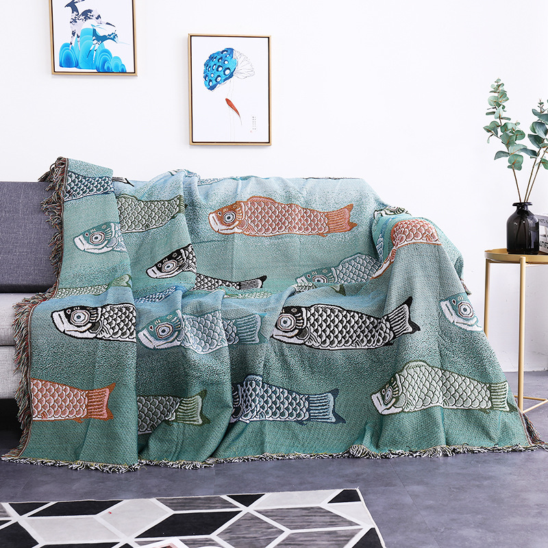 Koi Balığı Jakarlı Dokuma Batt - Boho Throw Blanket Fringe incelemesi ve fiyatı