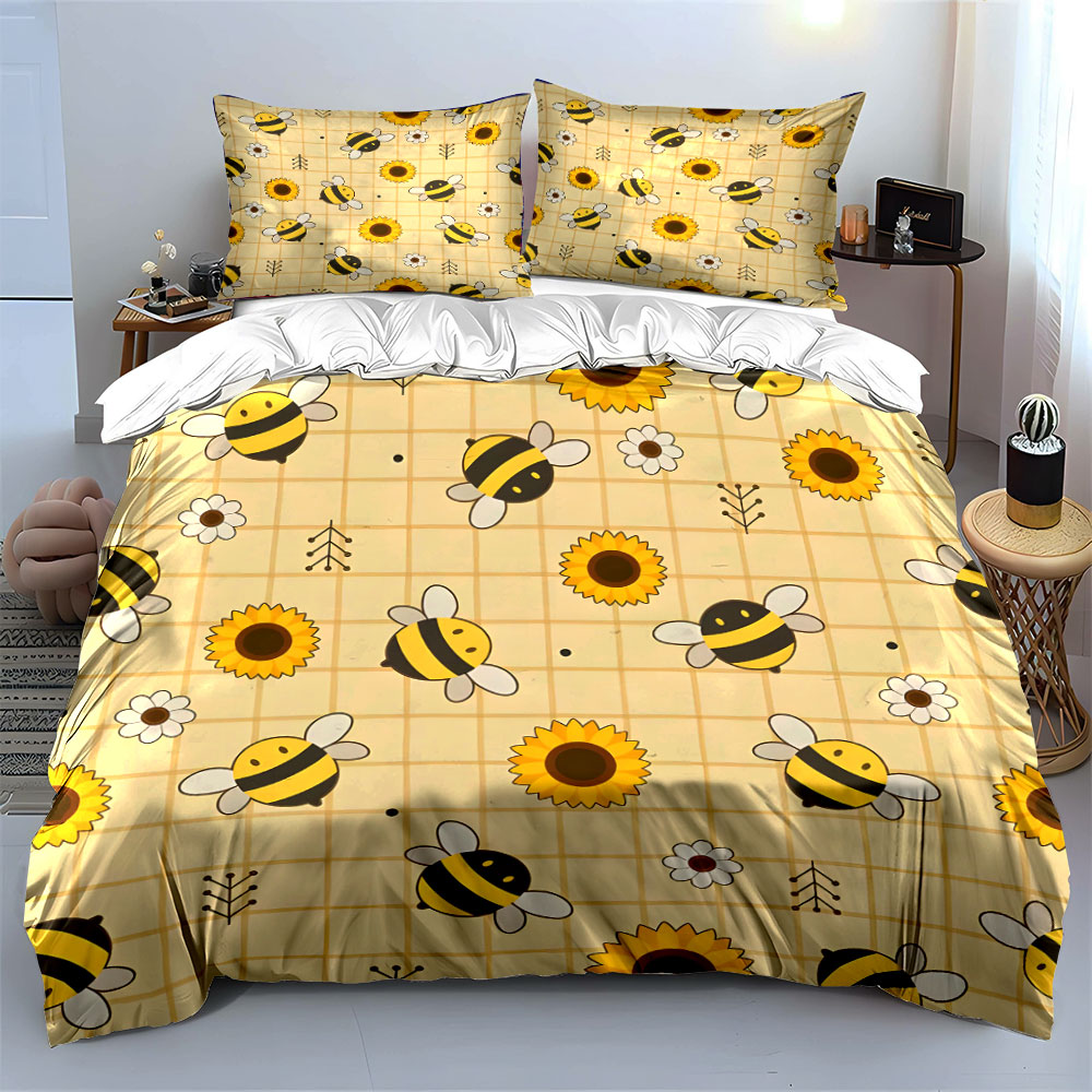 Sevimli arılar ve ayçiçekleri  - Duvet Cover Sets With Zipper incelemesi ve fiyatı