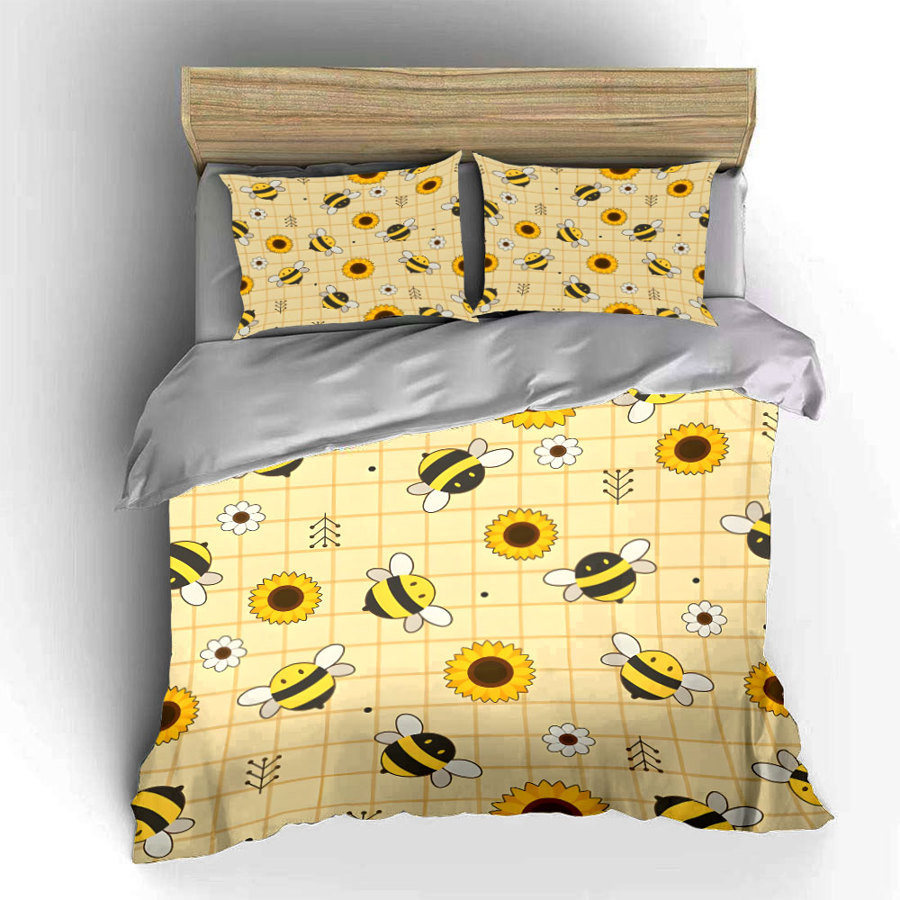 Sevimli arılar ve ayçiçekleri  - Duvet Cover Sets With Zipper incelemesi ve fiyatı
